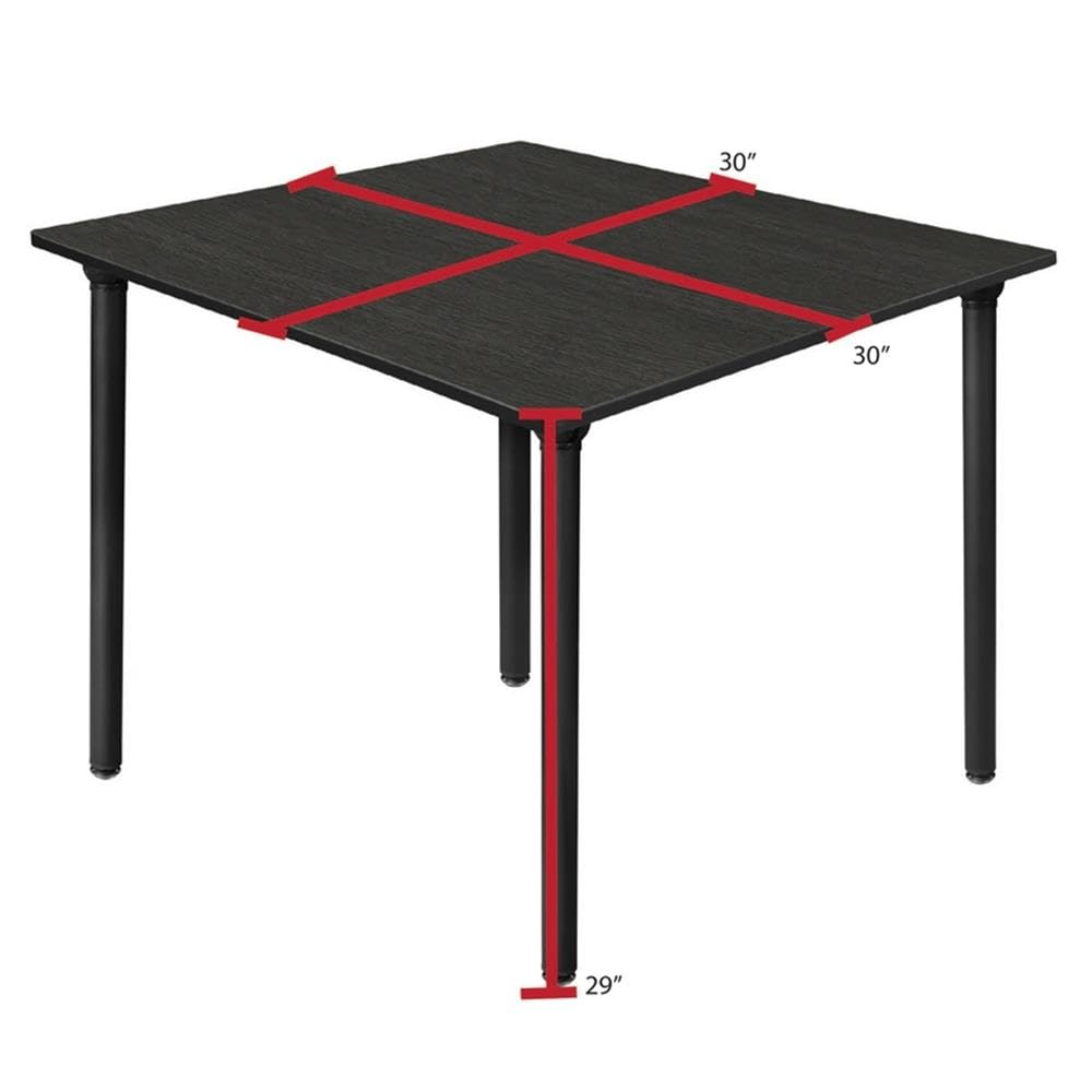 Square Folding Table with Black Tubular Steel Legs Q156