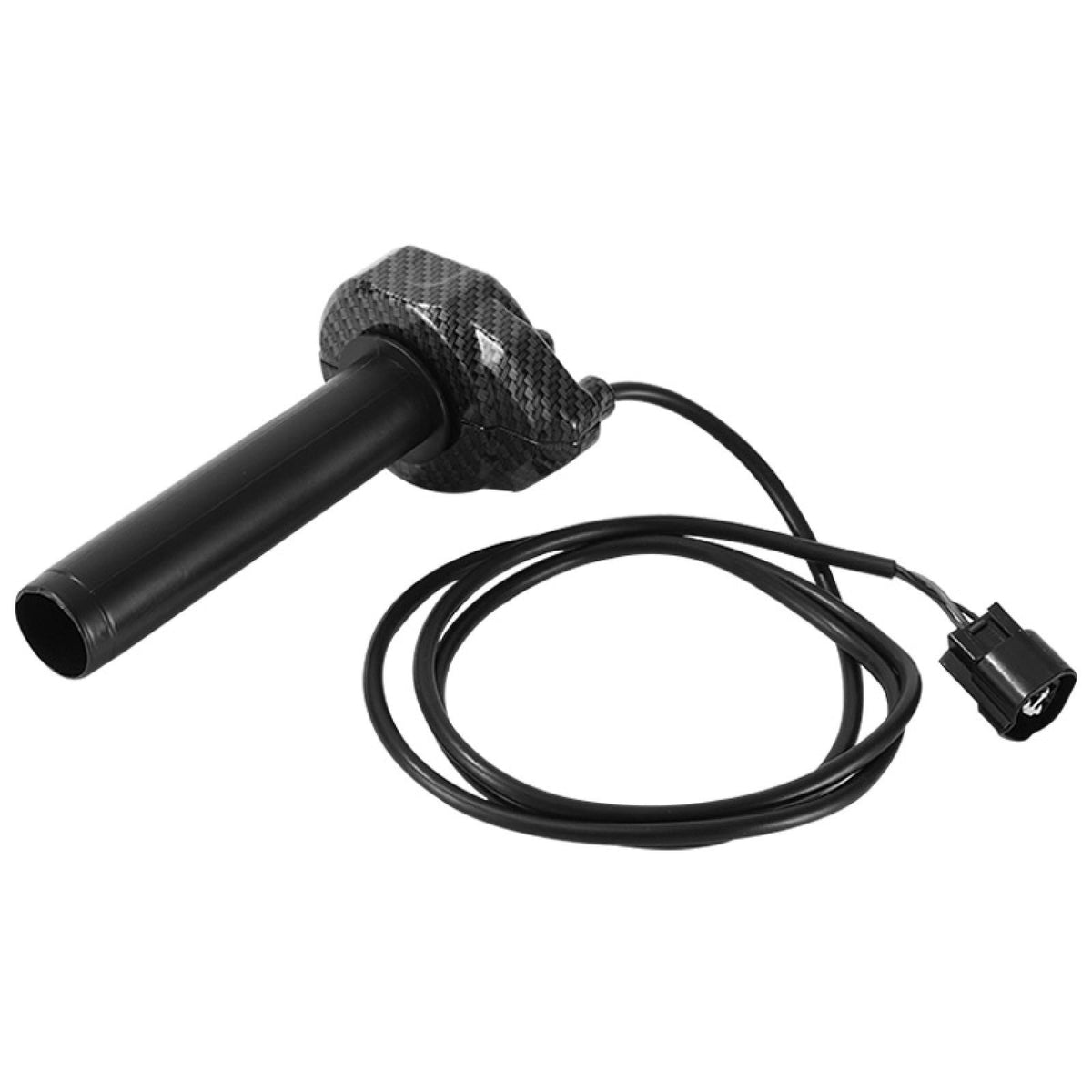 Electric Dirt Bike Twist Throttle Metal Housing Ribbed Grip 3 Pin Sealed Connector S12749