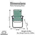 Camping Chair Lightweight Foldable Steel Frame 300lb Capacity R356804
