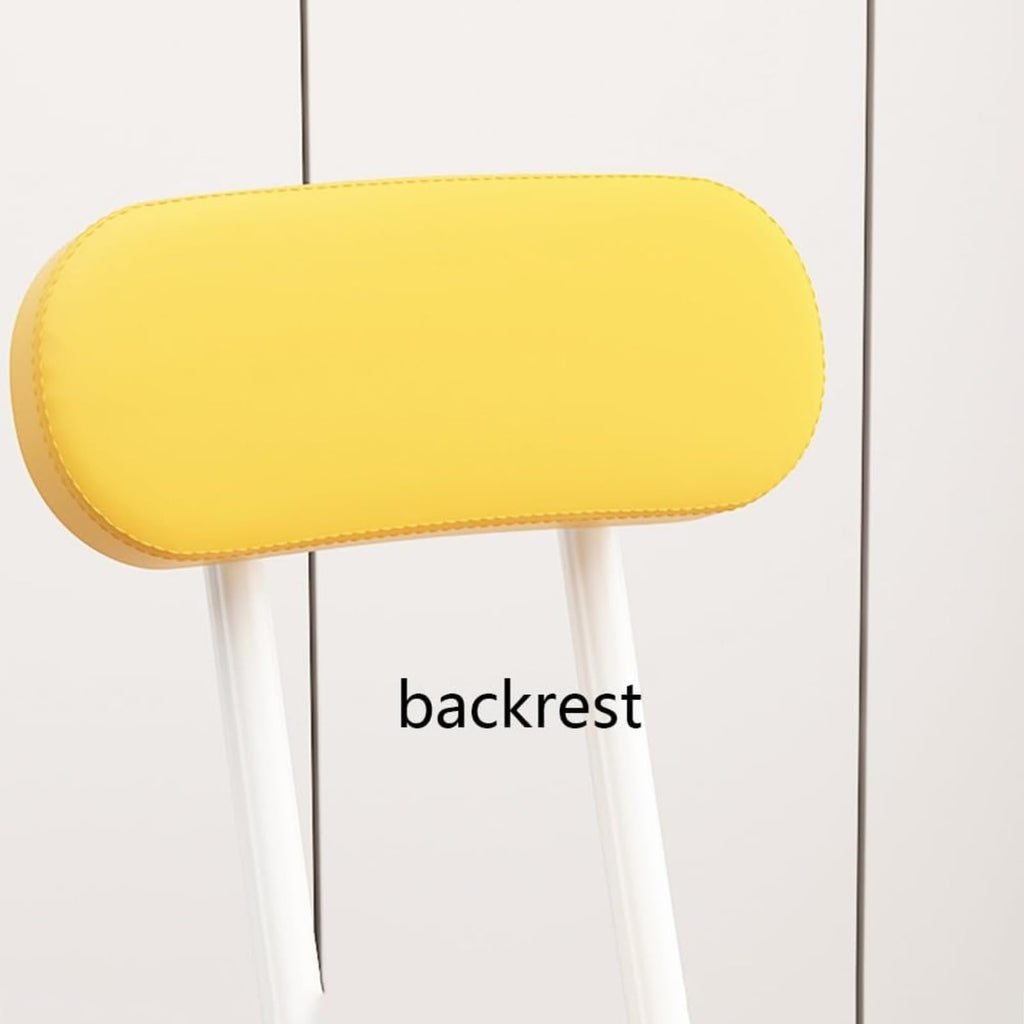 Black Cushioned Folding Stool with Backrest J723
