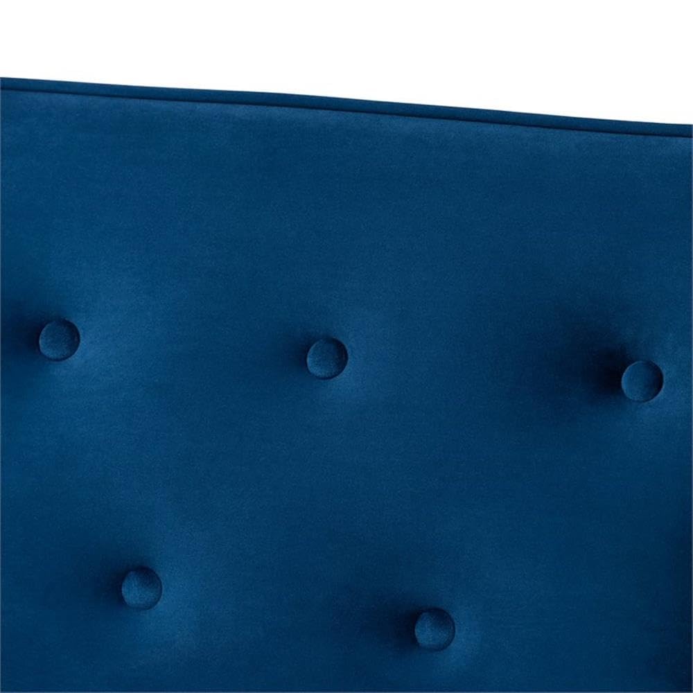 Navy Blue Velvet Upholstered 3-Seater Sofa K211