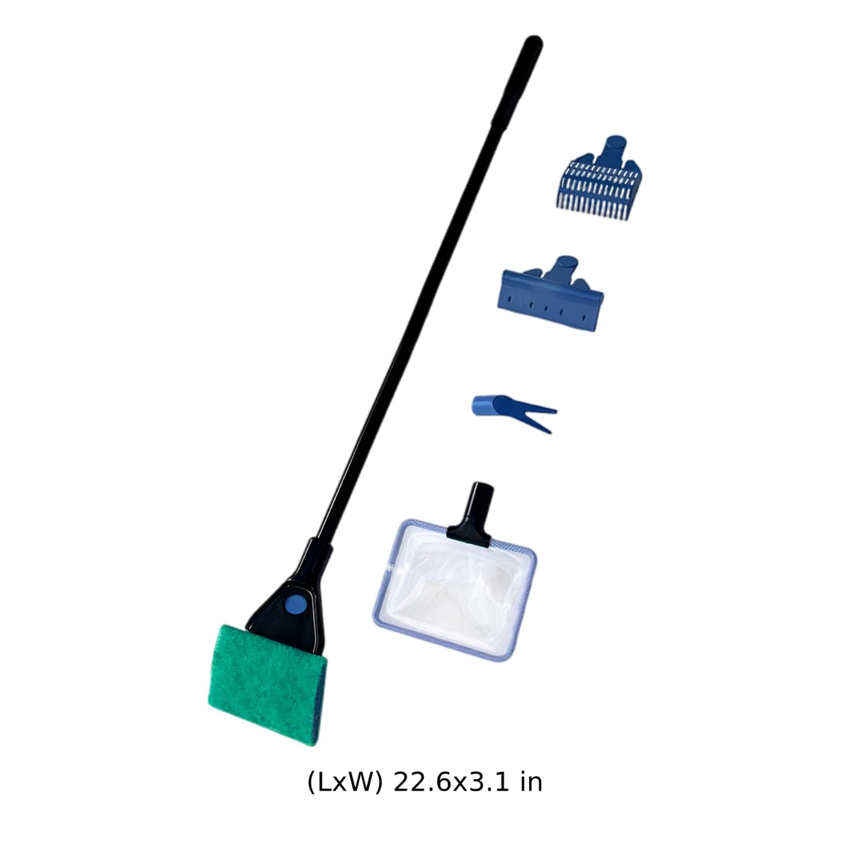 5 in 1 Aquarium Cleaning Kit with Algae Scraper Gravel Rake Fish Net and Brush A549078