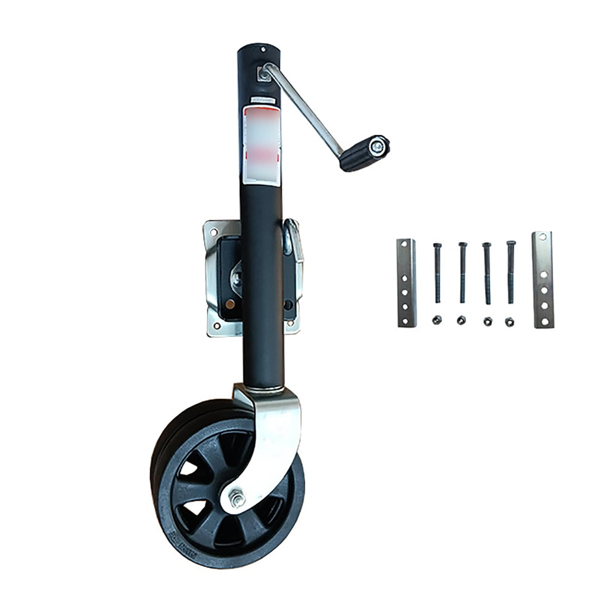 Heavy Duty Boat Trailer Jack with Dual Wheels, 2000lb Capacity, Side-Wind Crank, Swivel Design, Frosted Black Finish U95063