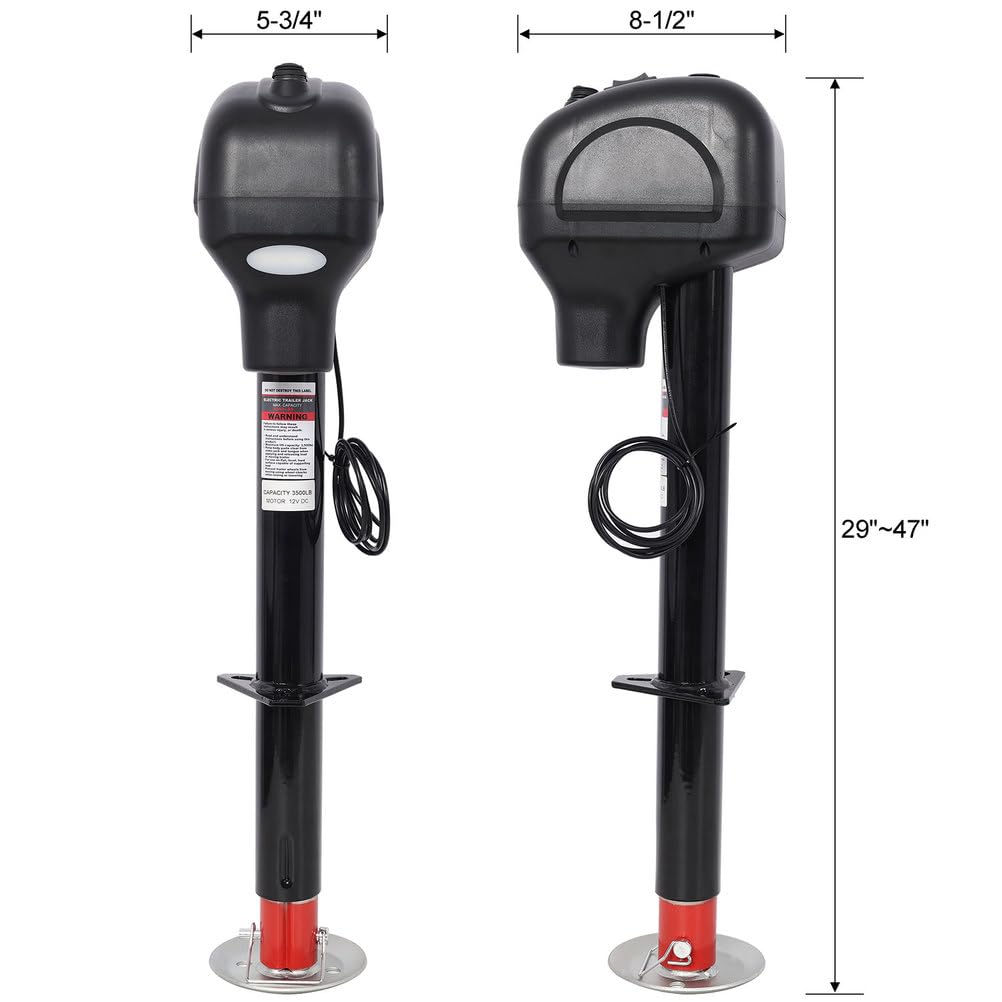 3500 lbs 12V Electric Trailer Jack with 18" Drop Leg N748