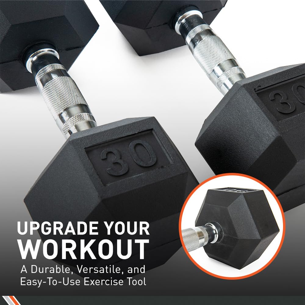 Rubber Encased Hex Dumbbell Pair J302201