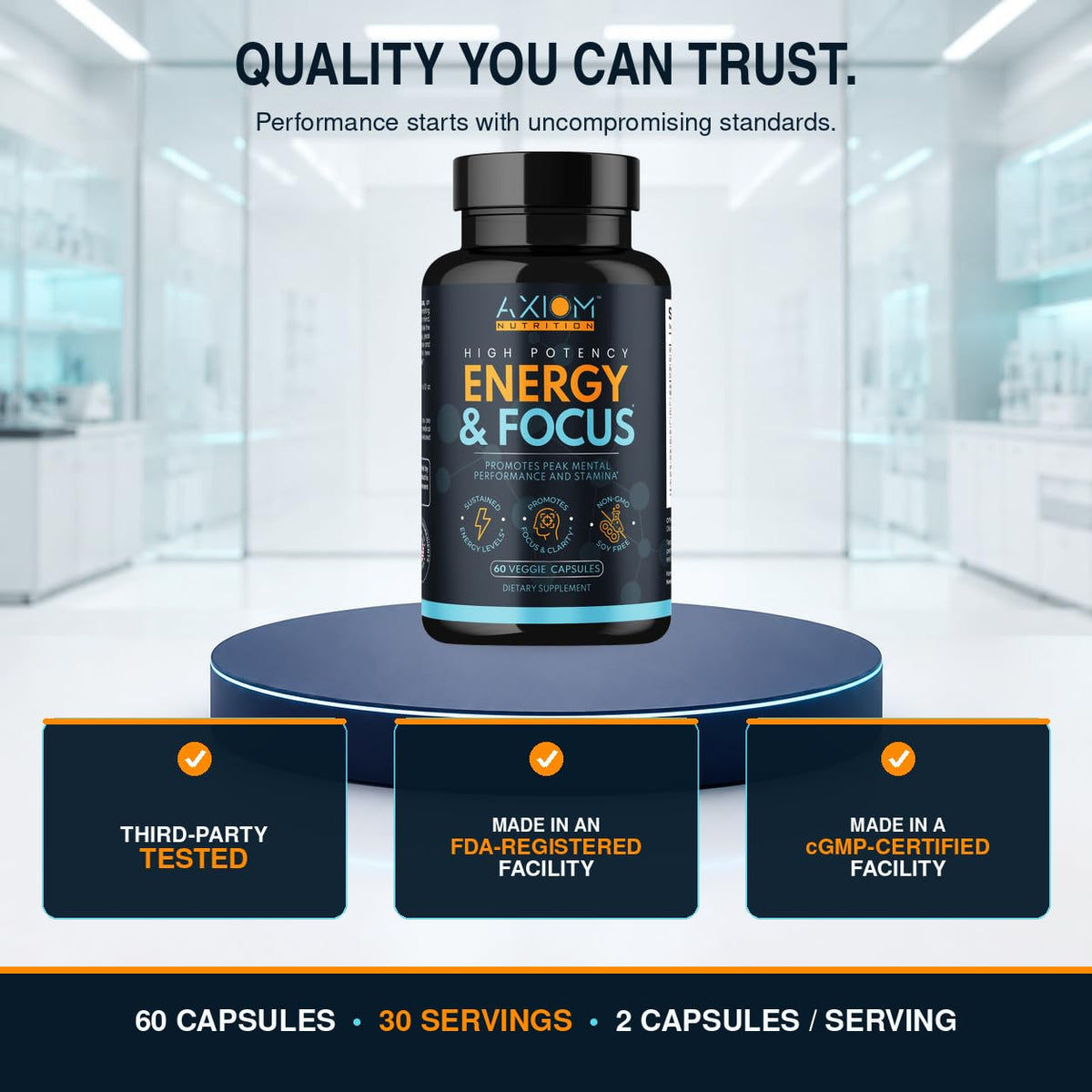 200mg Caffeine Lions Mane Mushroom 60 Capsules Q346