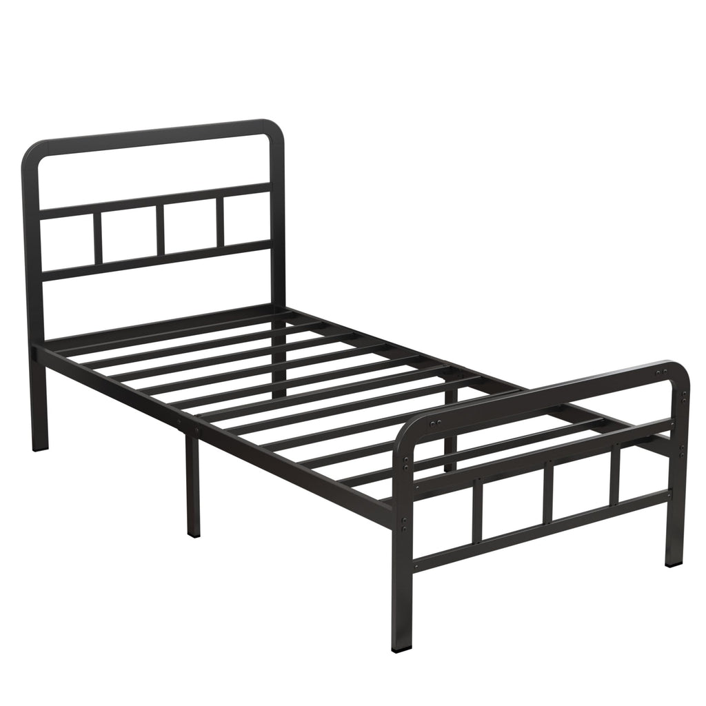 Twin Platform Bed Frame with Headboard and Footboard S6635