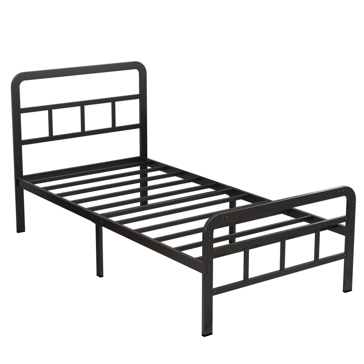 Twin Platform Bed Frame with Headboard and Footboard S6635