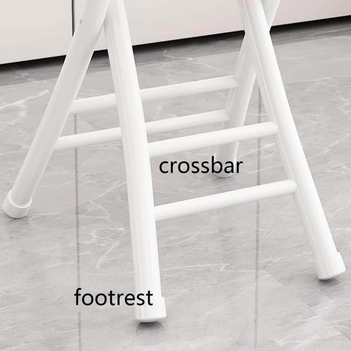 Black Cushioned Folding Stool with Backrest J723