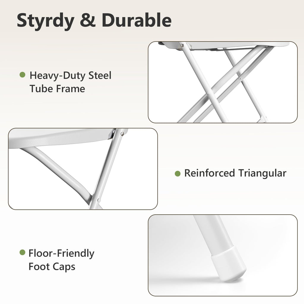 White 10 Pack Plastic Folding Chairs with Metal Frame D387317