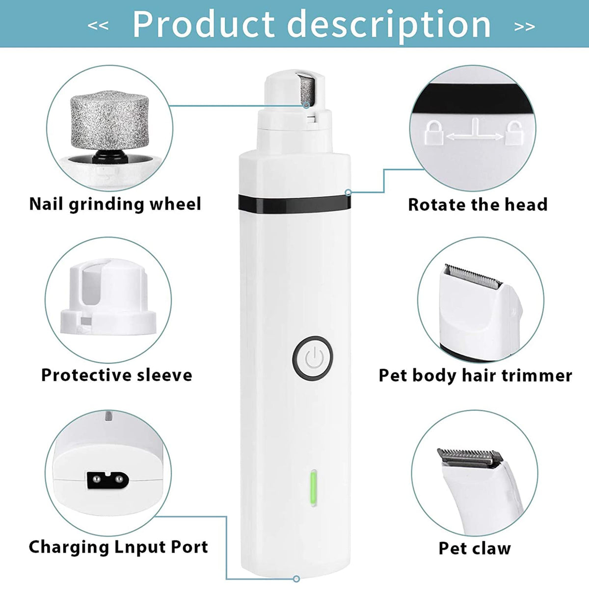 Electric Dog Clippers and Nail Grinder Grooming Kit R35715