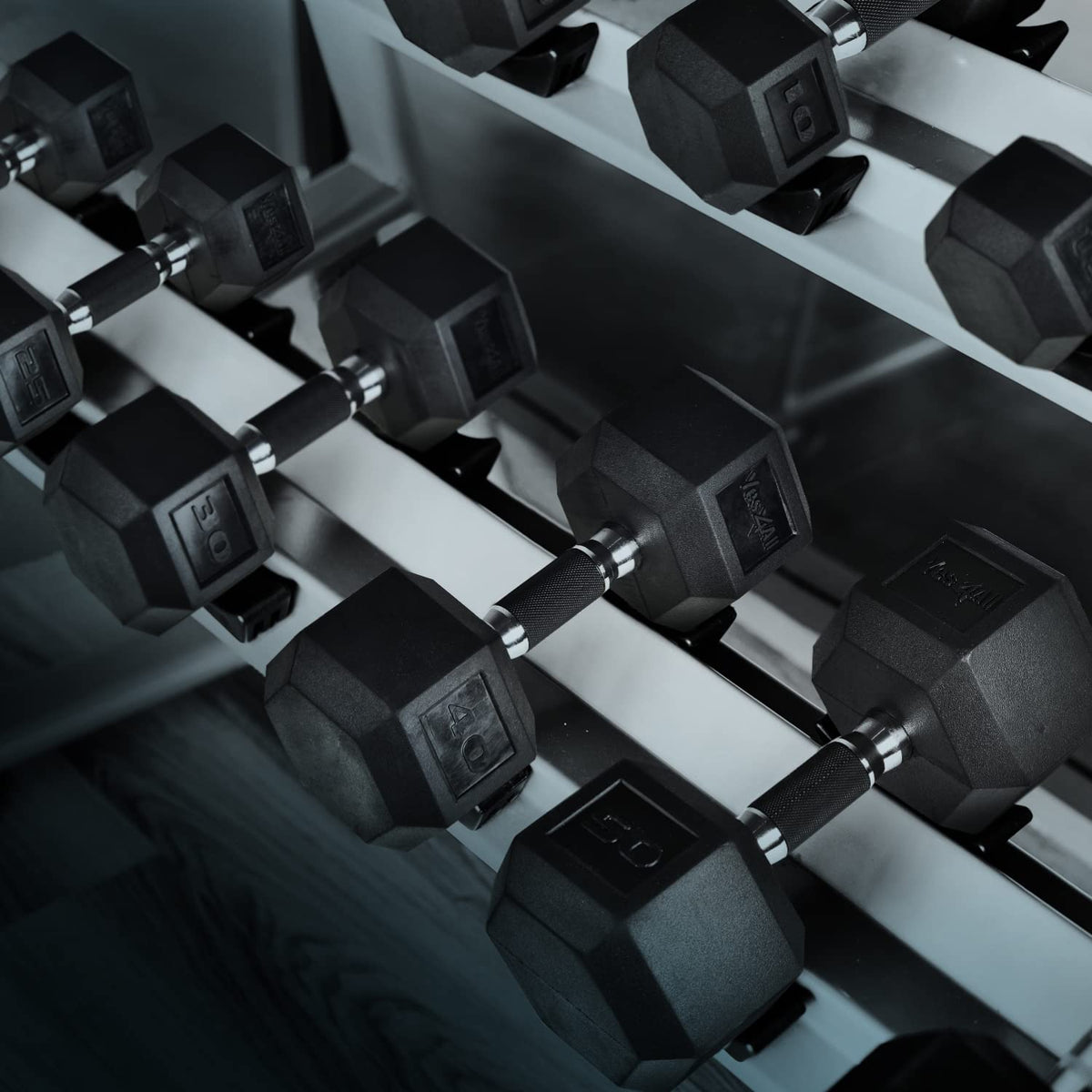 Rubber Grip Encased Hex Dumbbell Hand Weights Anti-Slip Q6572