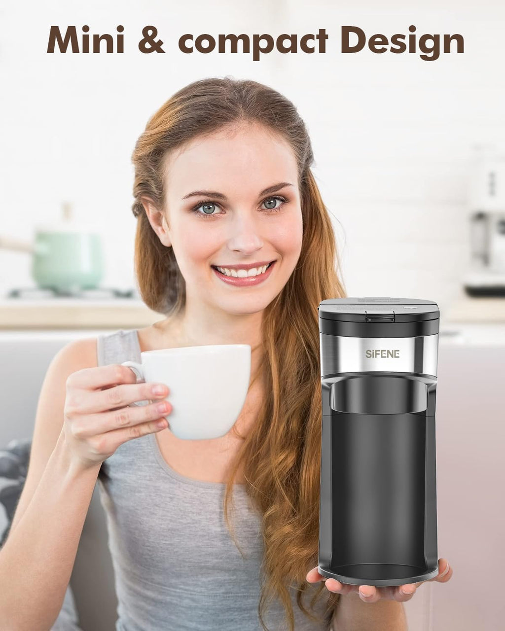 Single Serve Coffee Maker, K-Cup & Ground, Mini, BPA Free, Black M37576