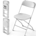 White 10 Pack Plastic Folding Chairs with Metal Frame D387317