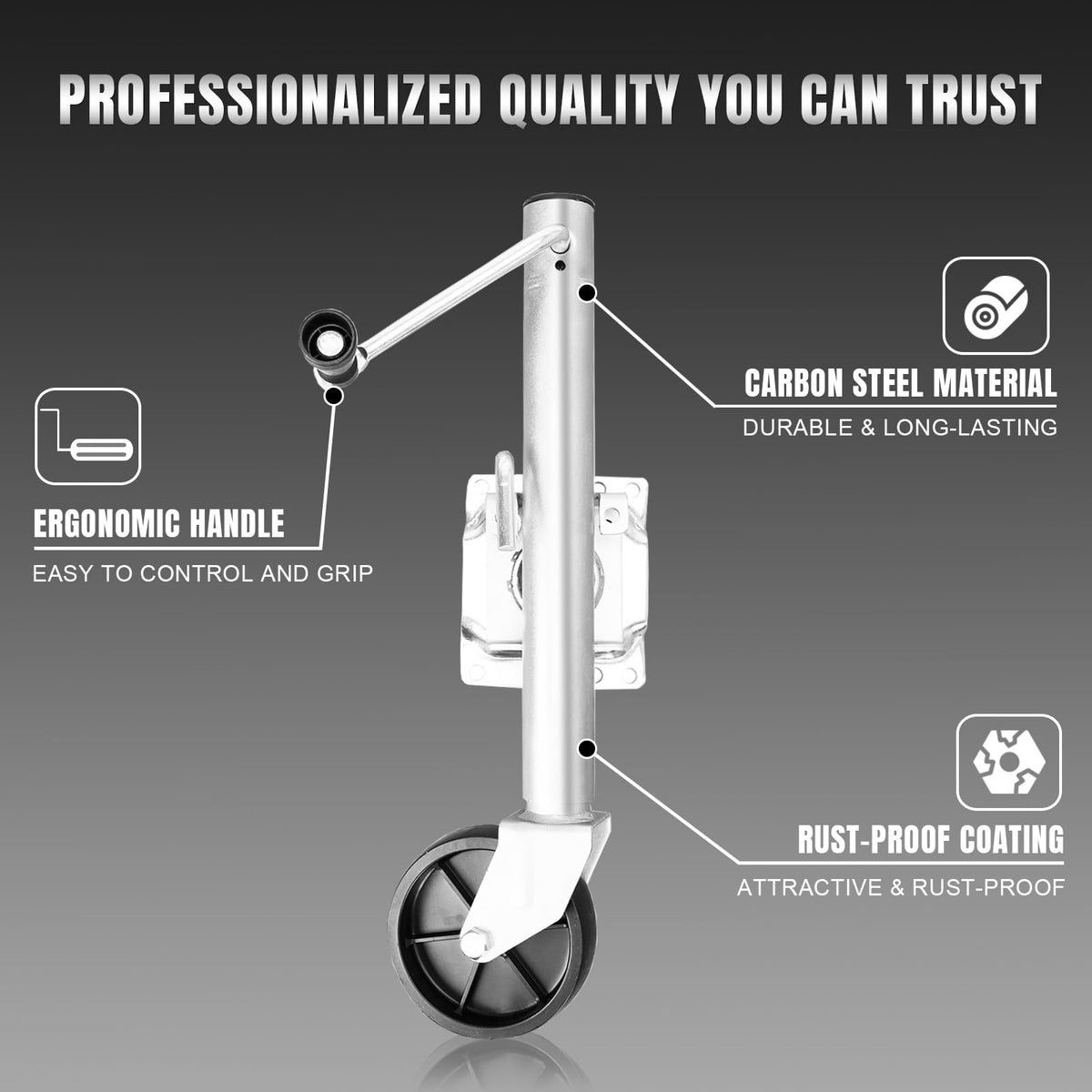 Boat Trailer Jack with Single Wheel, 1000 Lbs. Capacity Q2169