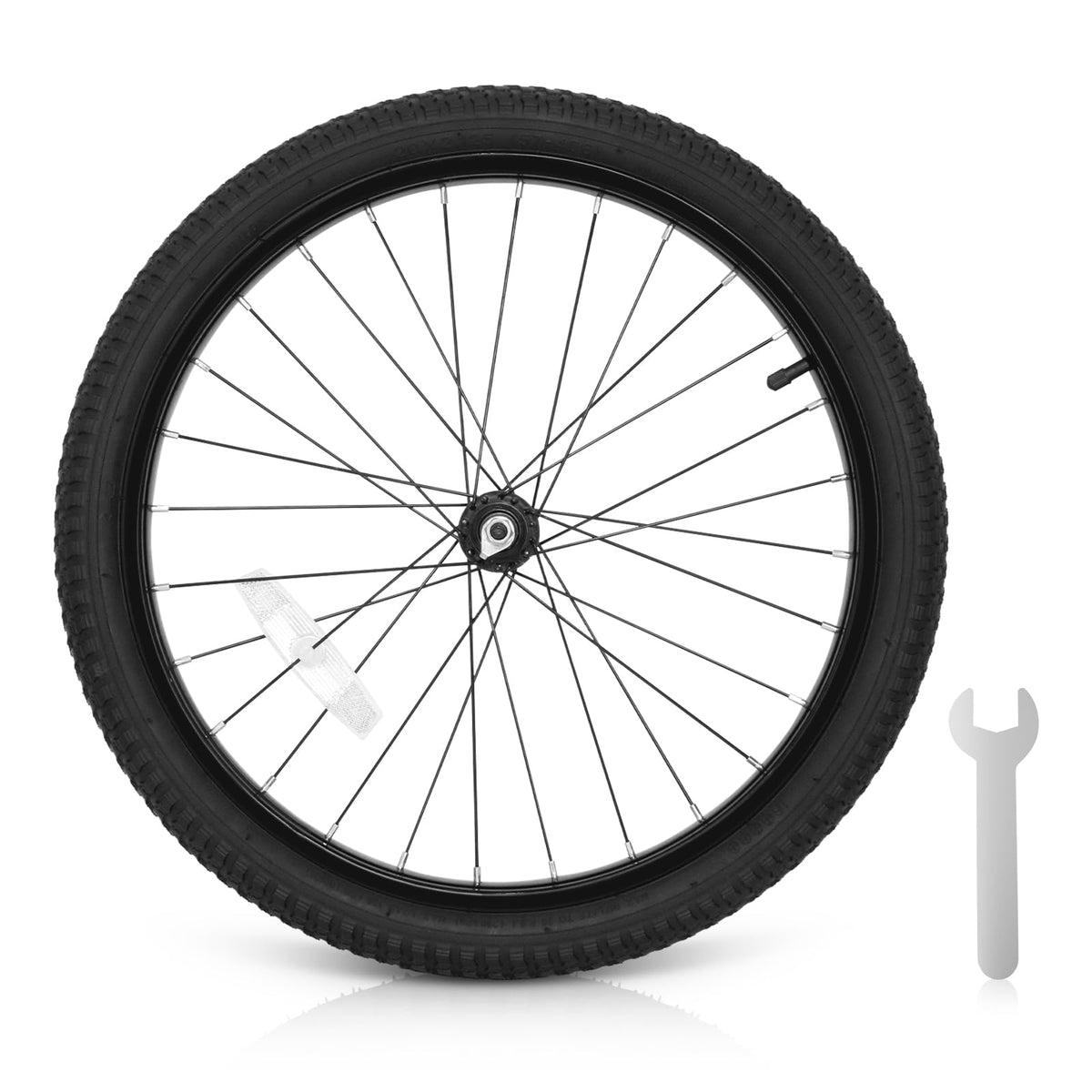 Kids Bike Front Wheels Replacement with Solid Air Rubber Tire and Inner Tube L84297