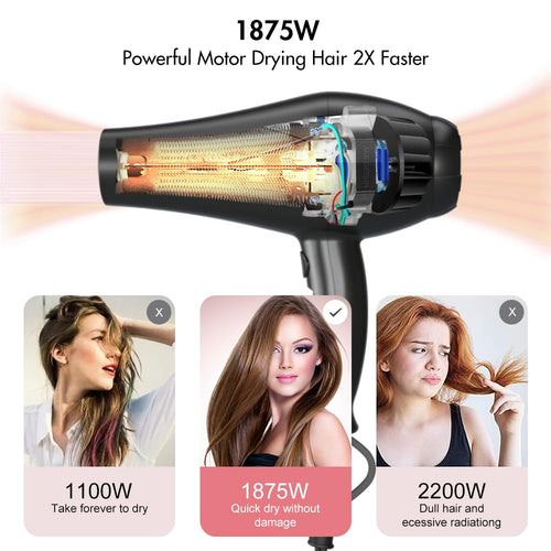 1875W Far Infrared Hair Dryer Black V22955