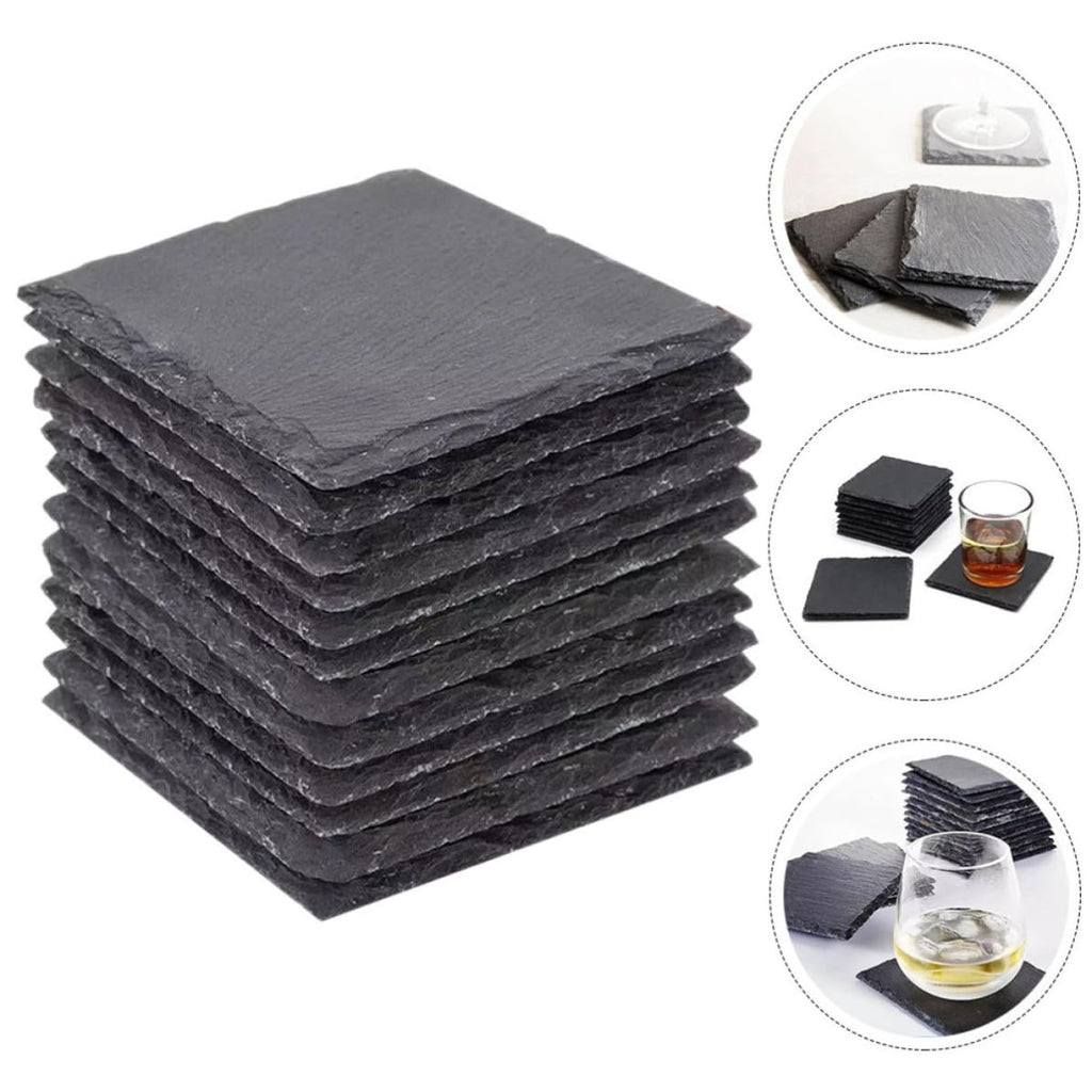 Natural Stone Coasters Set 12pcs with Non Slip Bottom N2301