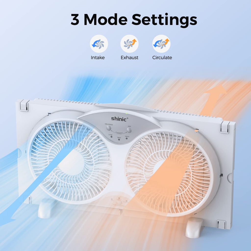 9" Twin Window Fan Reversible Airflow F59812
