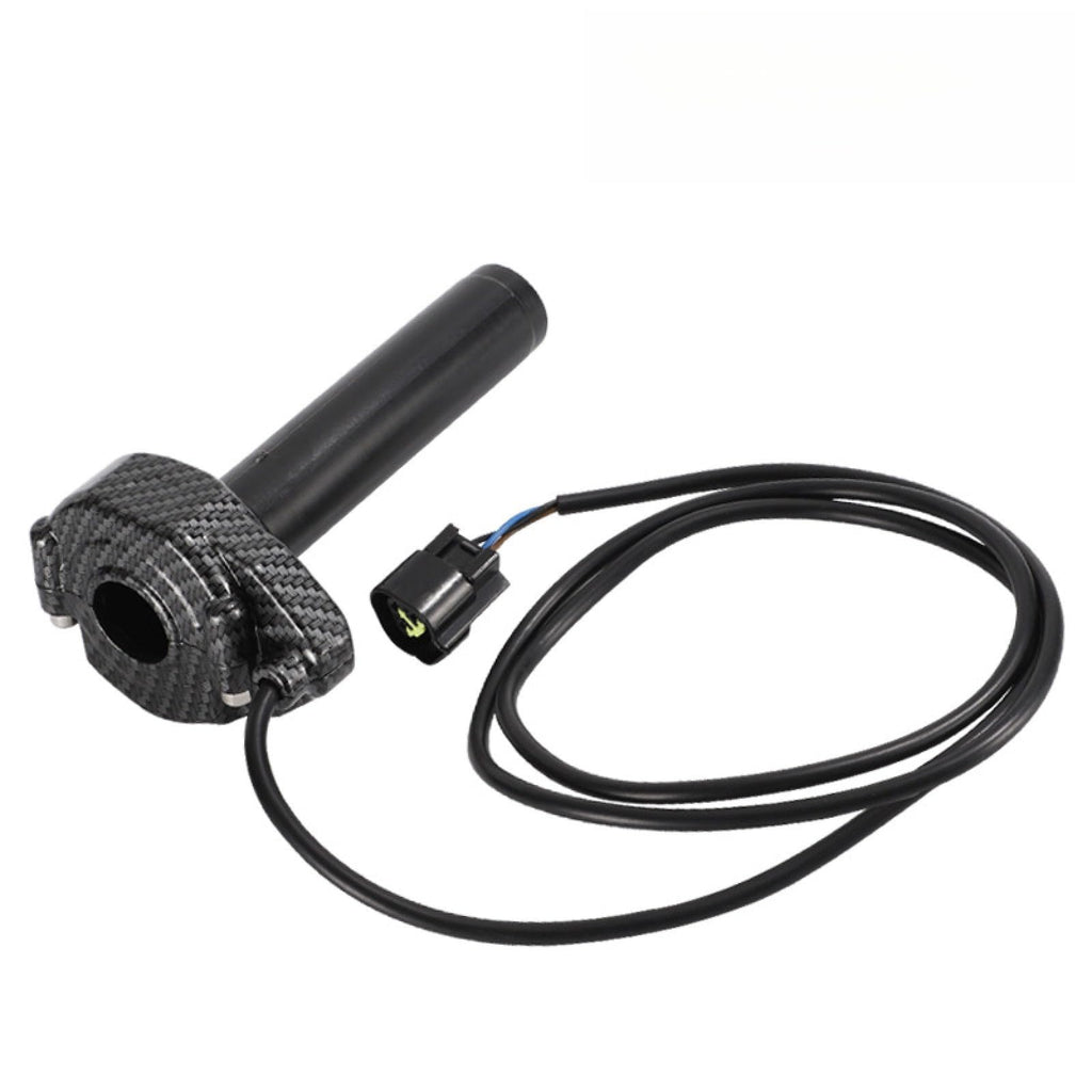 Electric Dirt Bike Twist Throttle Metal Housing Ribbed Grip 3 Pin Sealed Connector S12749