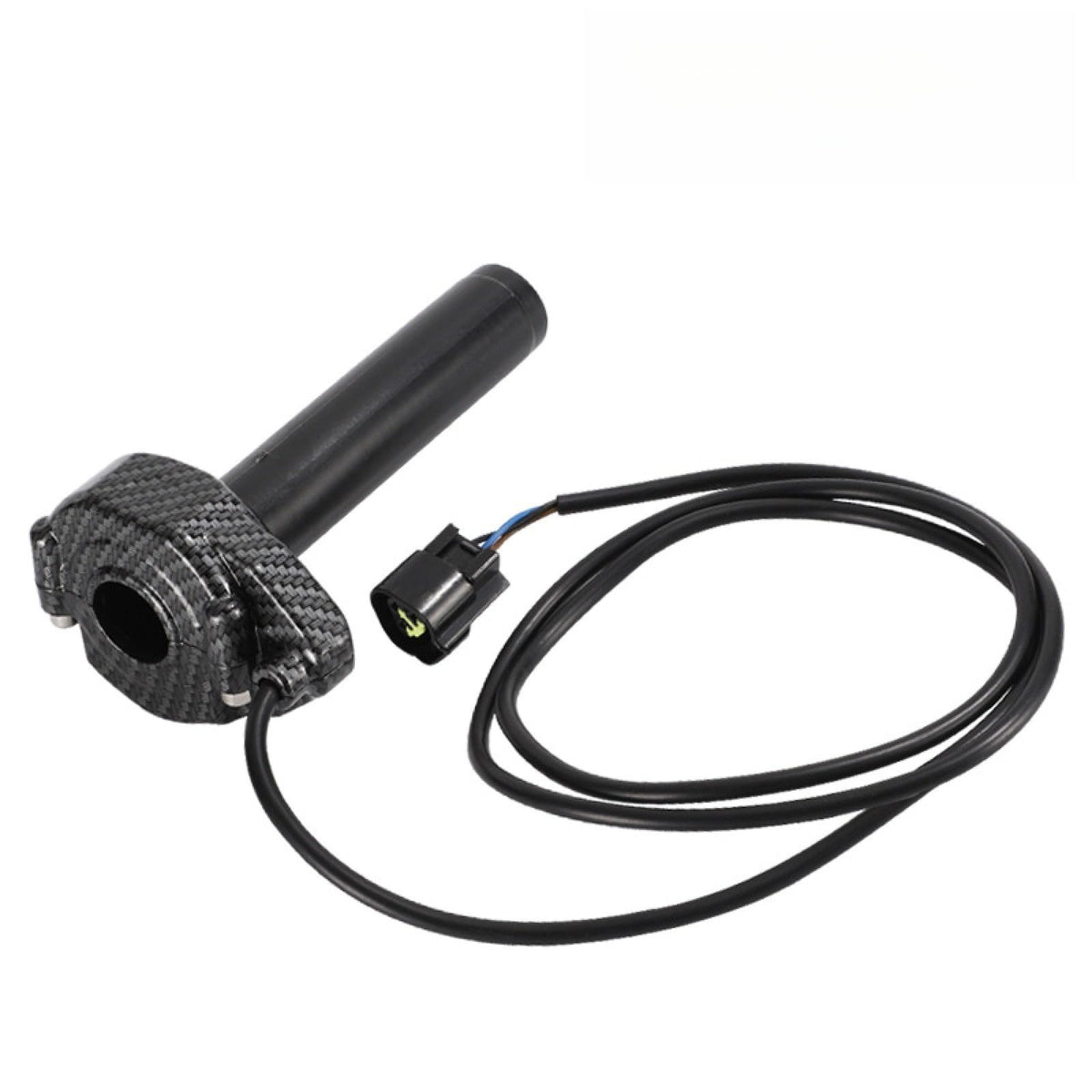 Electric Dirt Bike Twist Throttle Metal Housing Ribbed Grip 3 Pin Sealed Connector S12749