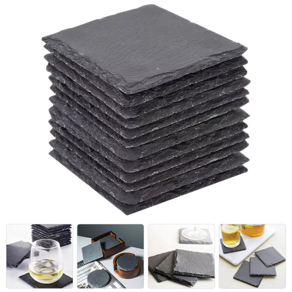 Natural Stone Coasters Set 12pcs with Non Slip Bottom N2301