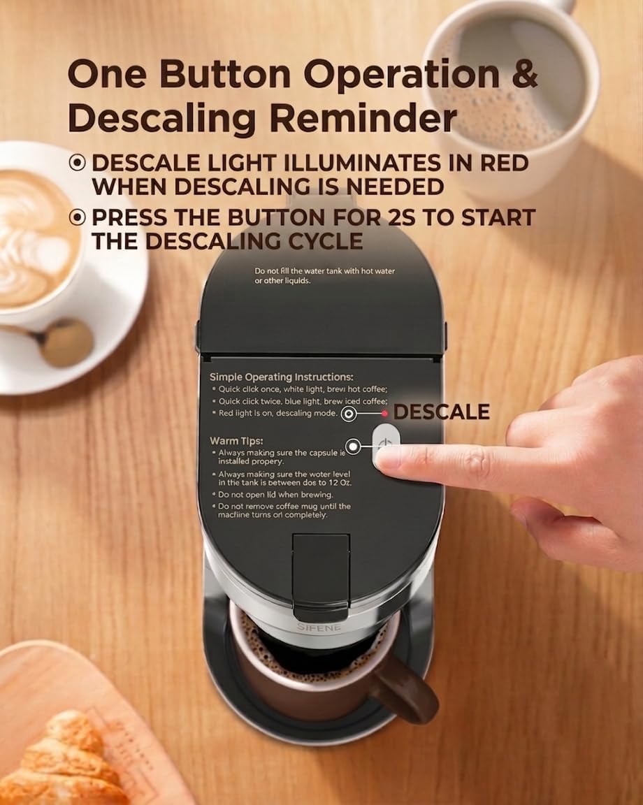 Single Serve Coffee Maker, K-Cup & Ground, Mini, BPA Free, Black M37576