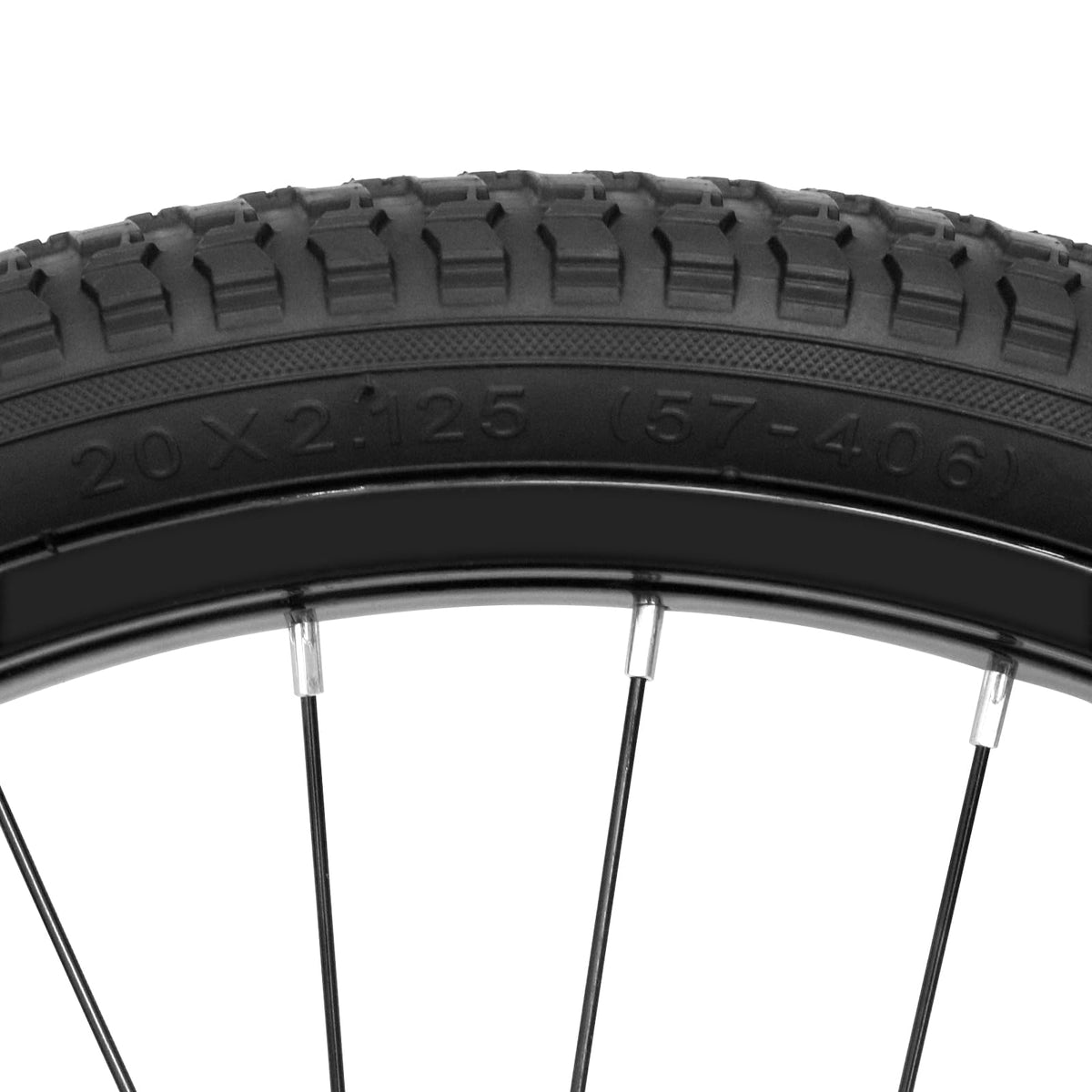 Kids Bike Front Wheels Replacement with Solid Air Rubber Tire and Inner Tube L84297