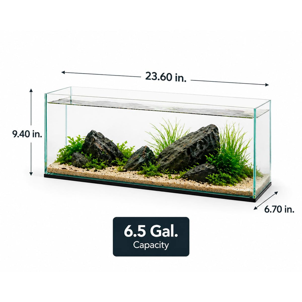 High Clarity 6.5 Gallon Glass Aquarium R1591
