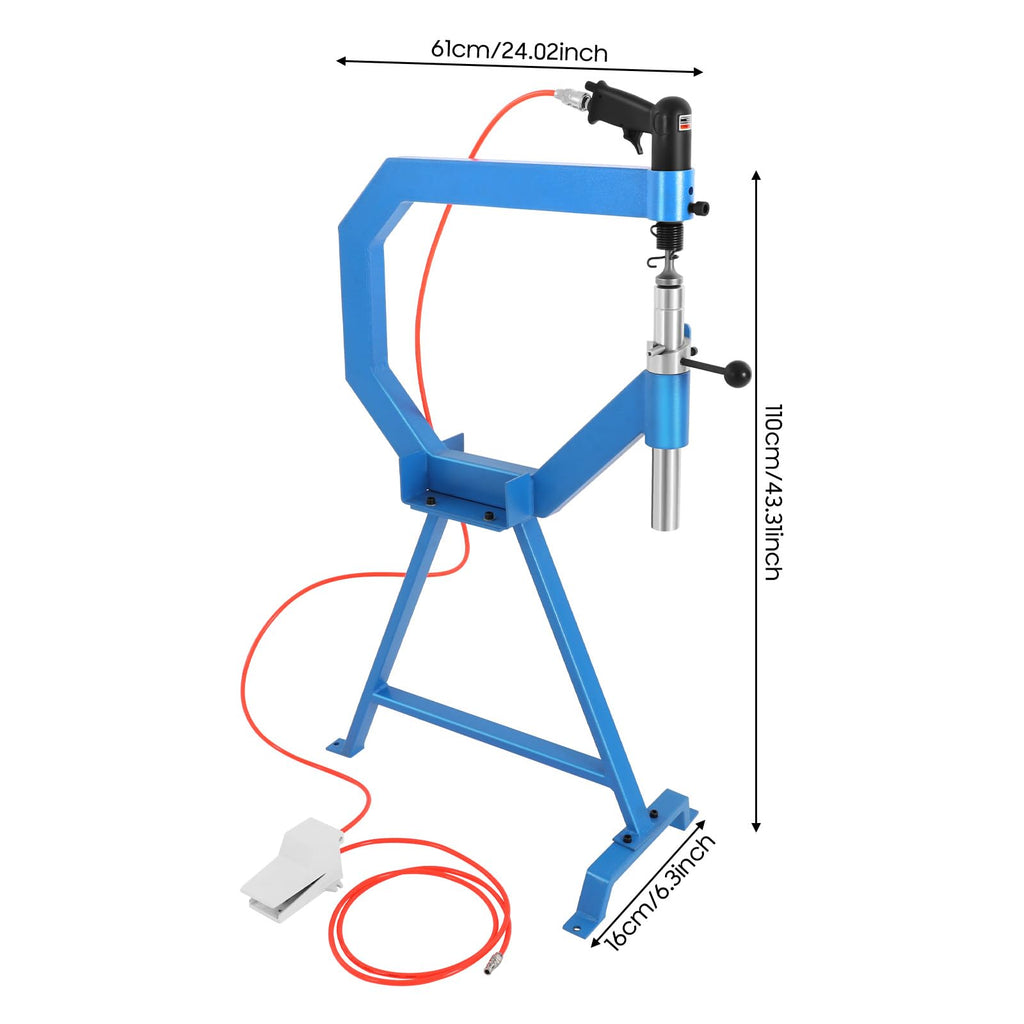 Pneumatic Planishing Hammer with 1" 2" 3" Anvils Dies and Foot Pedal A4555