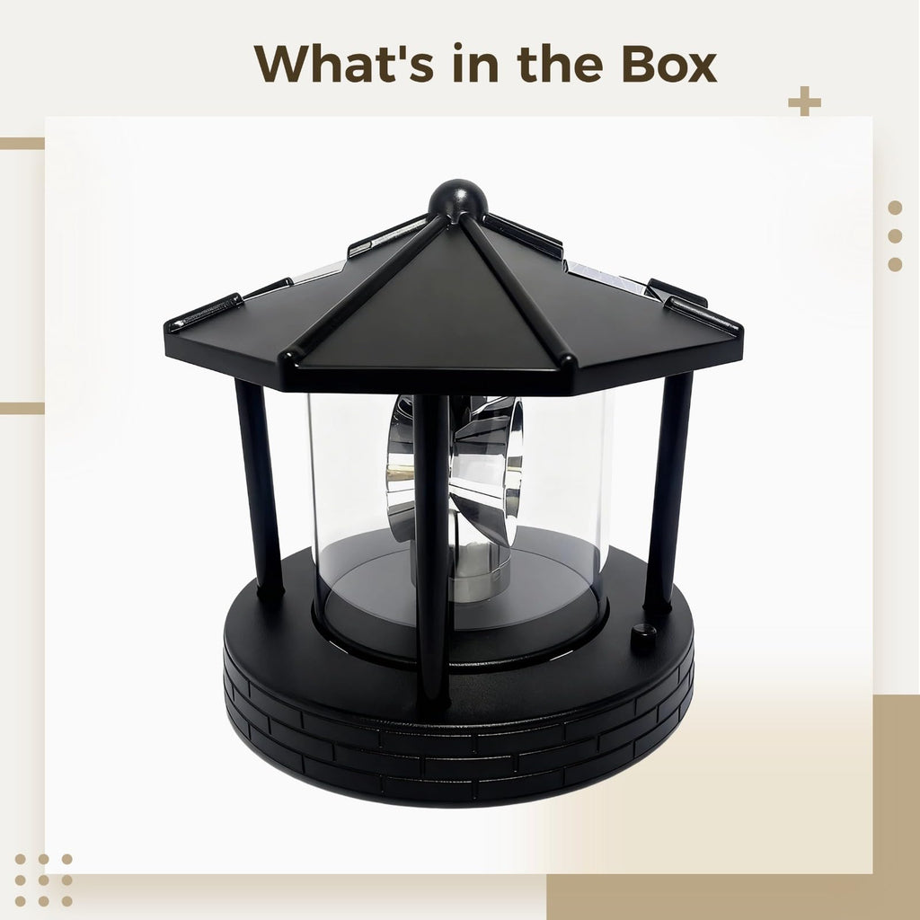 Solar Lighthouse with Rotating Beacon, 5.7 x 5.7 x 6.9 in X751568