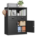 Metal Storage Cabinet with 2 Drawers and Locking Doors E555733