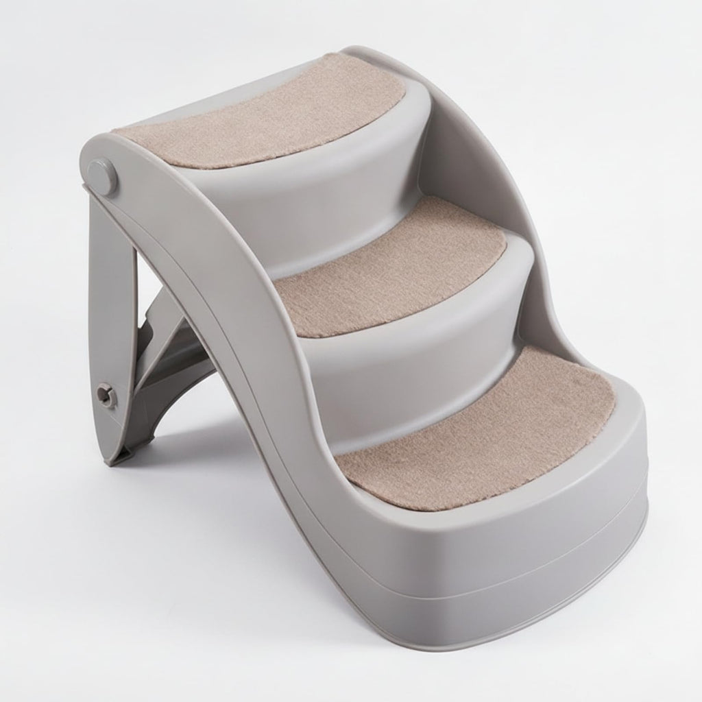 Three Step Pet Stairs with Non Slip Pads Lightweight PP Build A58631