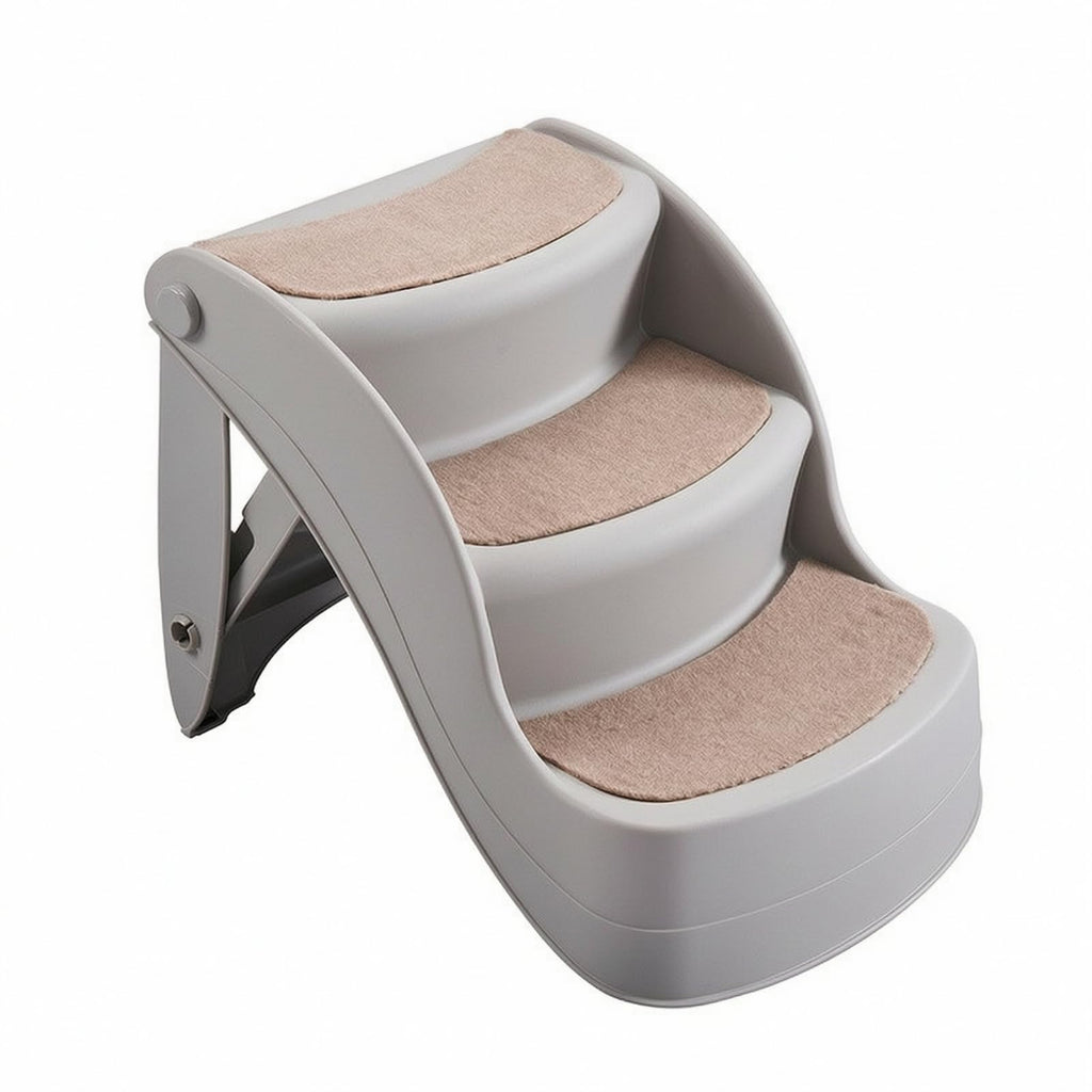 Three Step Pet Stairs with Non Slip Pads Lightweight PP Build A58631