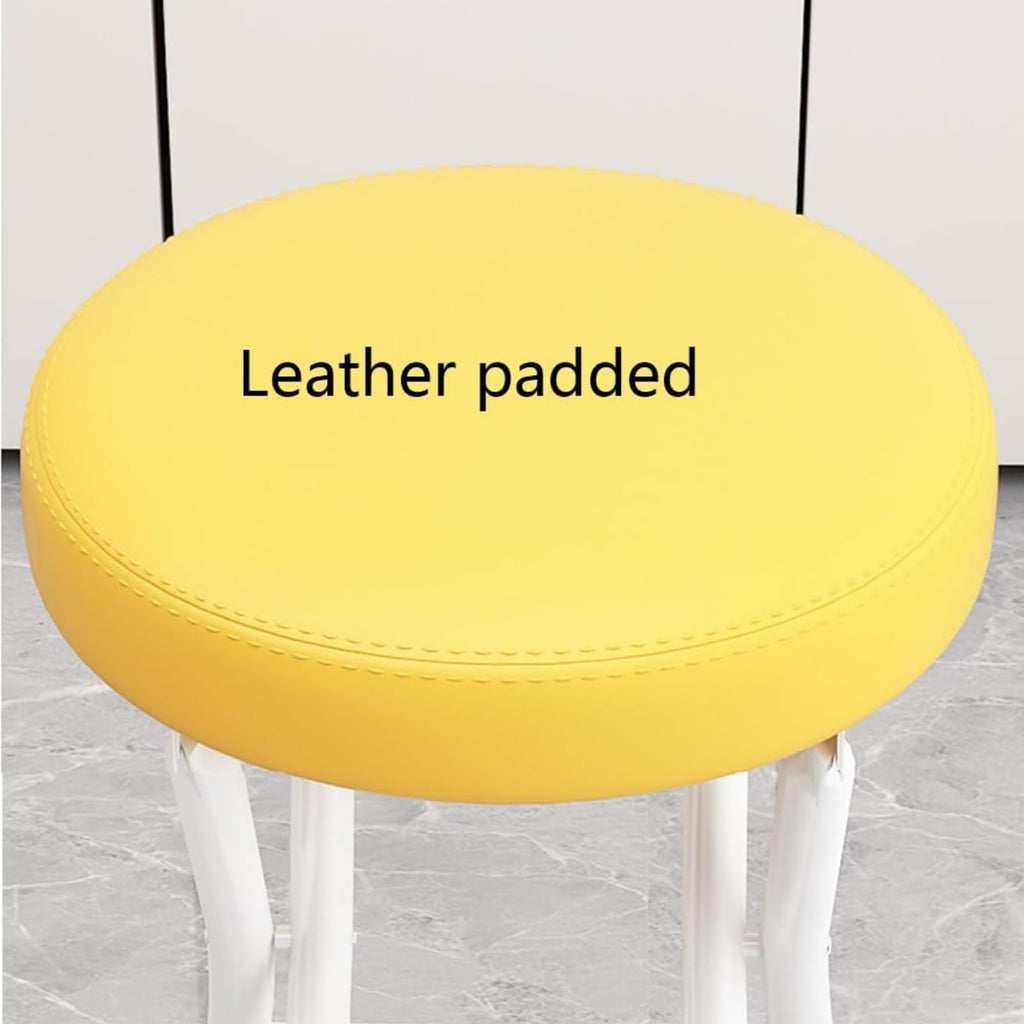 Black Cushioned Folding Stool with Backrest J723