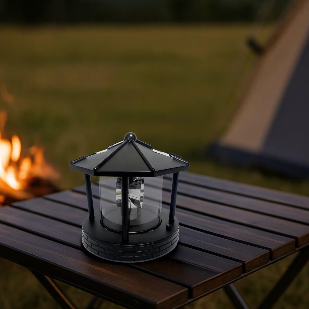 Solar Lighthouse with Rotating Beacon, 5.7 x 5.7 x 6.9 in X751568