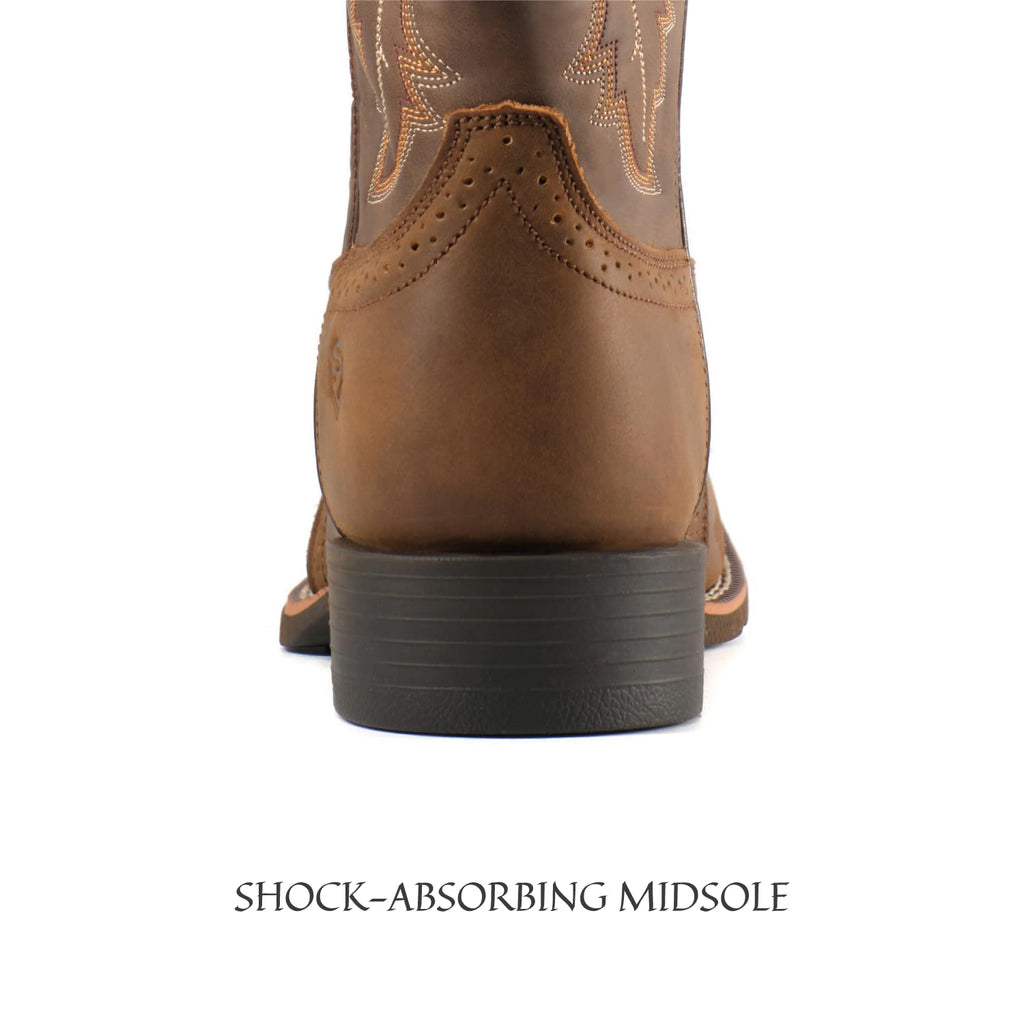 Western Cowboy Boots Square Toe with Embroidery Q738