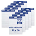 Lined Sticky Easel Pad, 25 x 30 In Flip Chart, 30 Sheets/Pad, 10 Pads O400