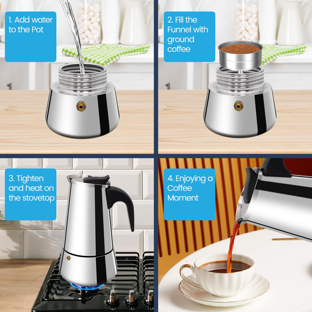 12 Cup Stainless Steel Moka Pot K293