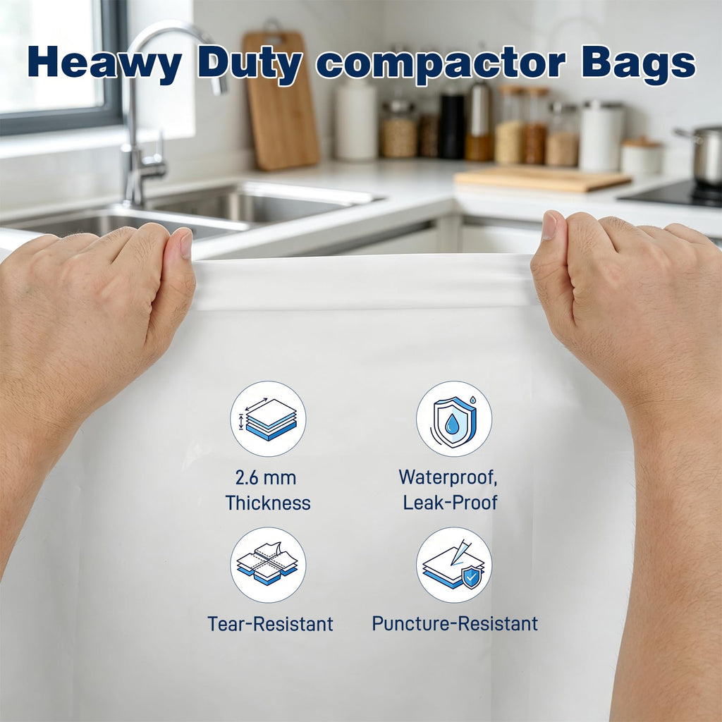 60-pack Trash Compactor Bags with Pre-punched Holes V48599