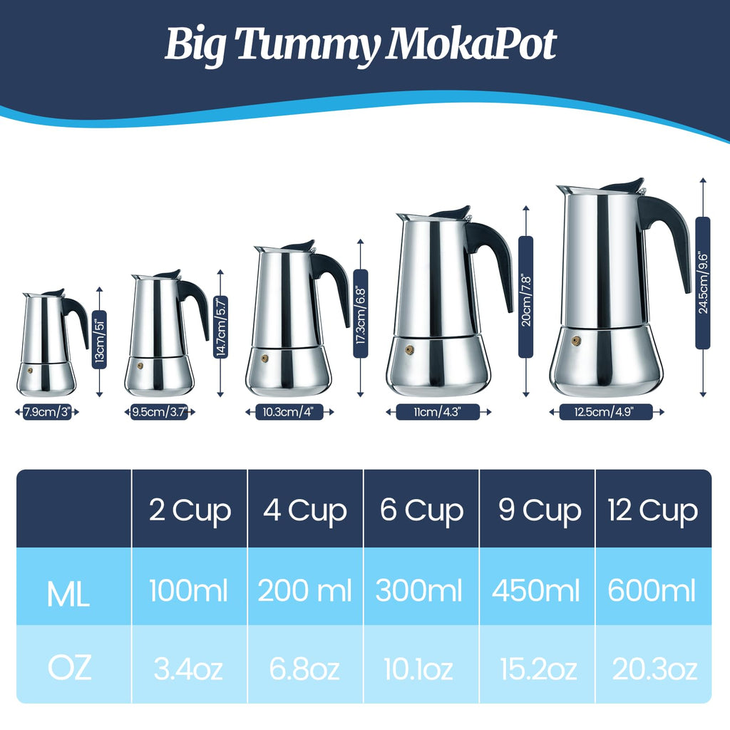 12 Cup Stainless Steel Moka Pot K293