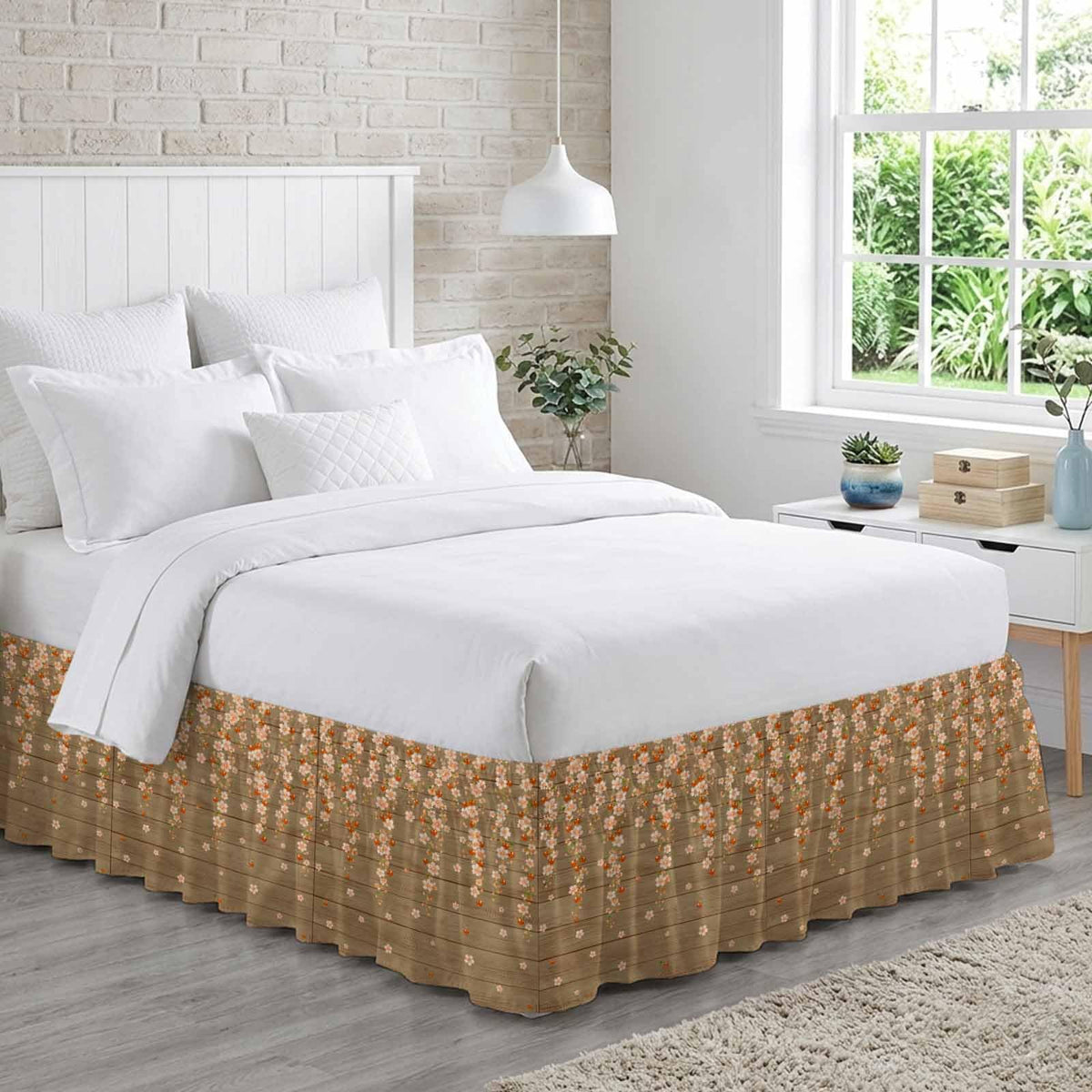 Ruffle Wrap Around Bed Skirt California King 18" Drop W980121