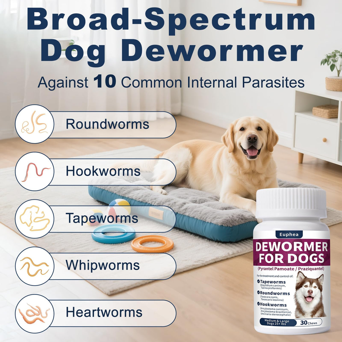 7-Way Dewormer for Dogs, 30 Tablets F949495