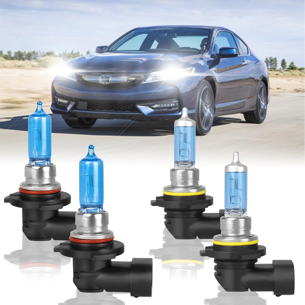Halogen Headlight Bulbs 9005 High Beam 9006 Low Beam Pack of 4 X187114