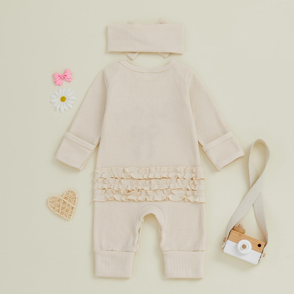 My First Christmas Baby Girl Onesie Long Sleeve Romper Headband J126