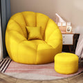 Soft Cotton Hemp Bean Bag Chair Cover White Gray Yellow H65585