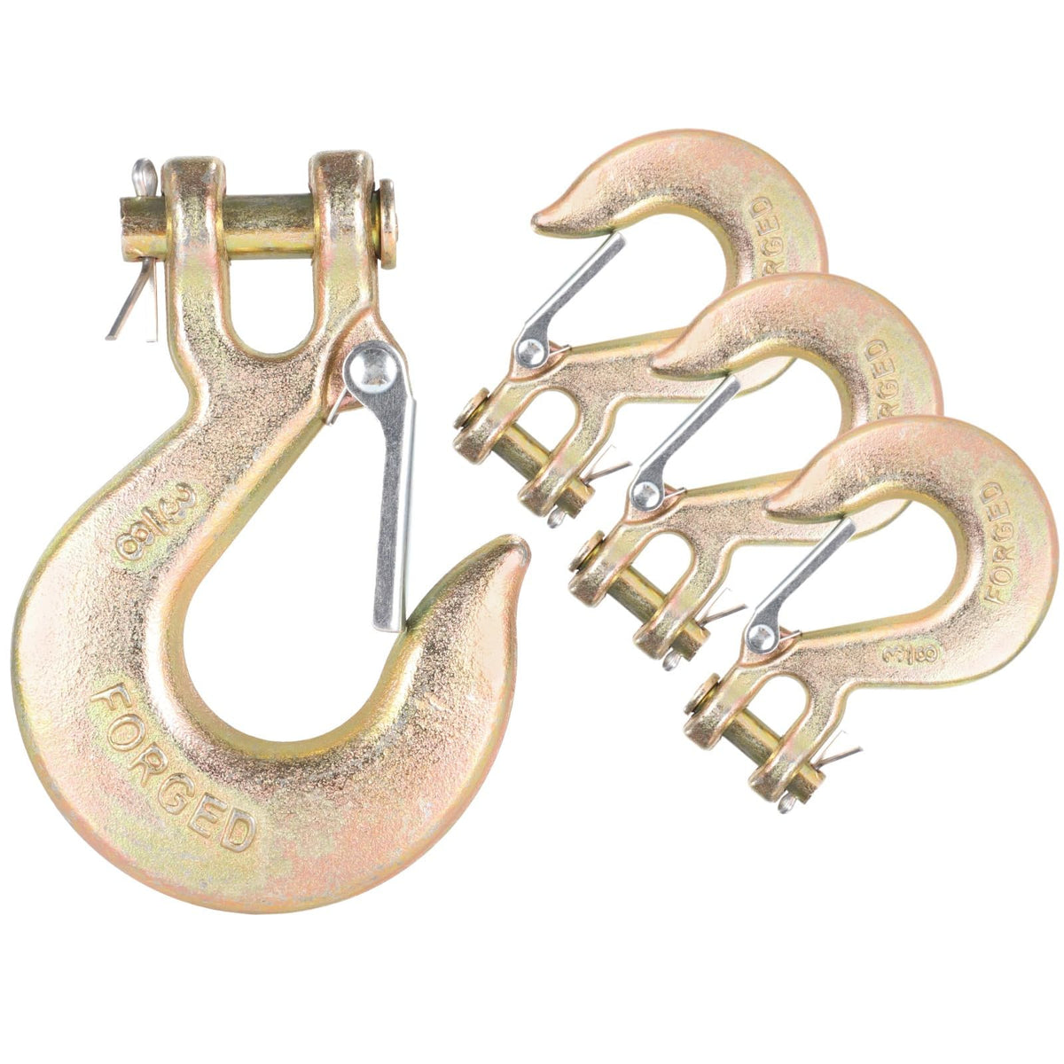 4-Pack 3/8-Inch Clevis Slip Hooks with Safety Latch L275