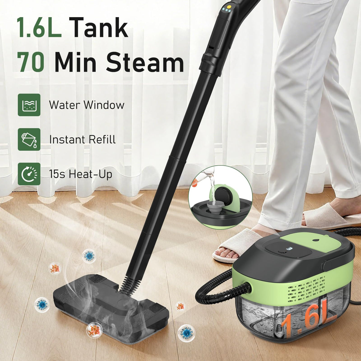 2500W Steam Mop Cleaner with 37 Accessories O7847