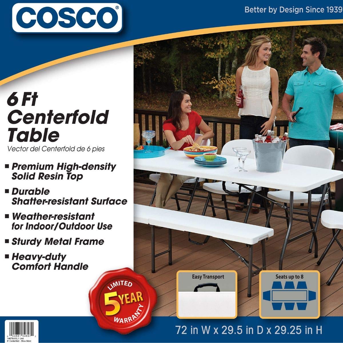 6 Foot Folding Table White O511