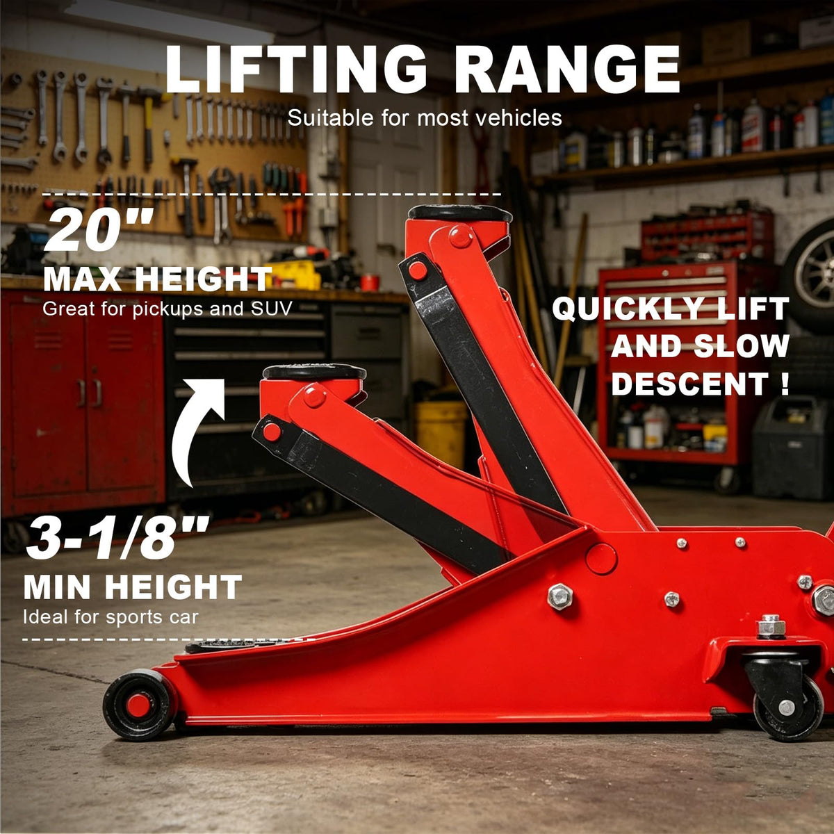 3 Ton 6600LBS Capacity Hydraulic Floor Jack D615